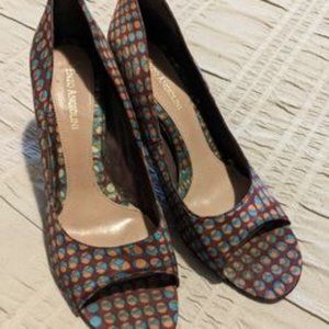 Enzo Angiolini - Burgundy Blue Peep Toe High Heels 8.5